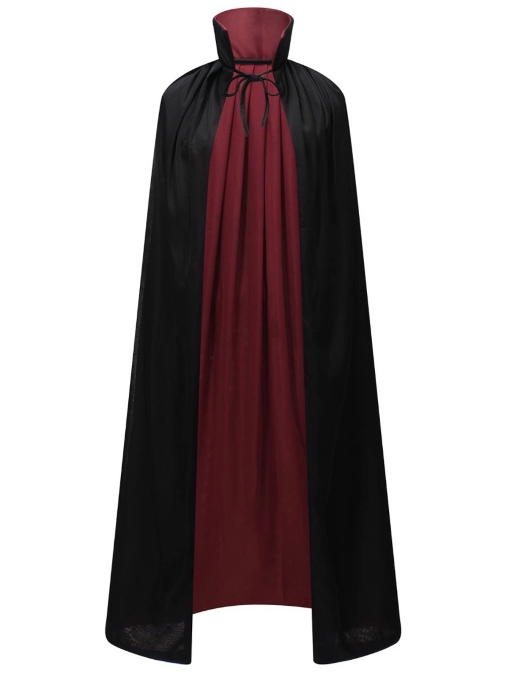 Classic Vampire Cape - Black & Burgundy Halloween Costume